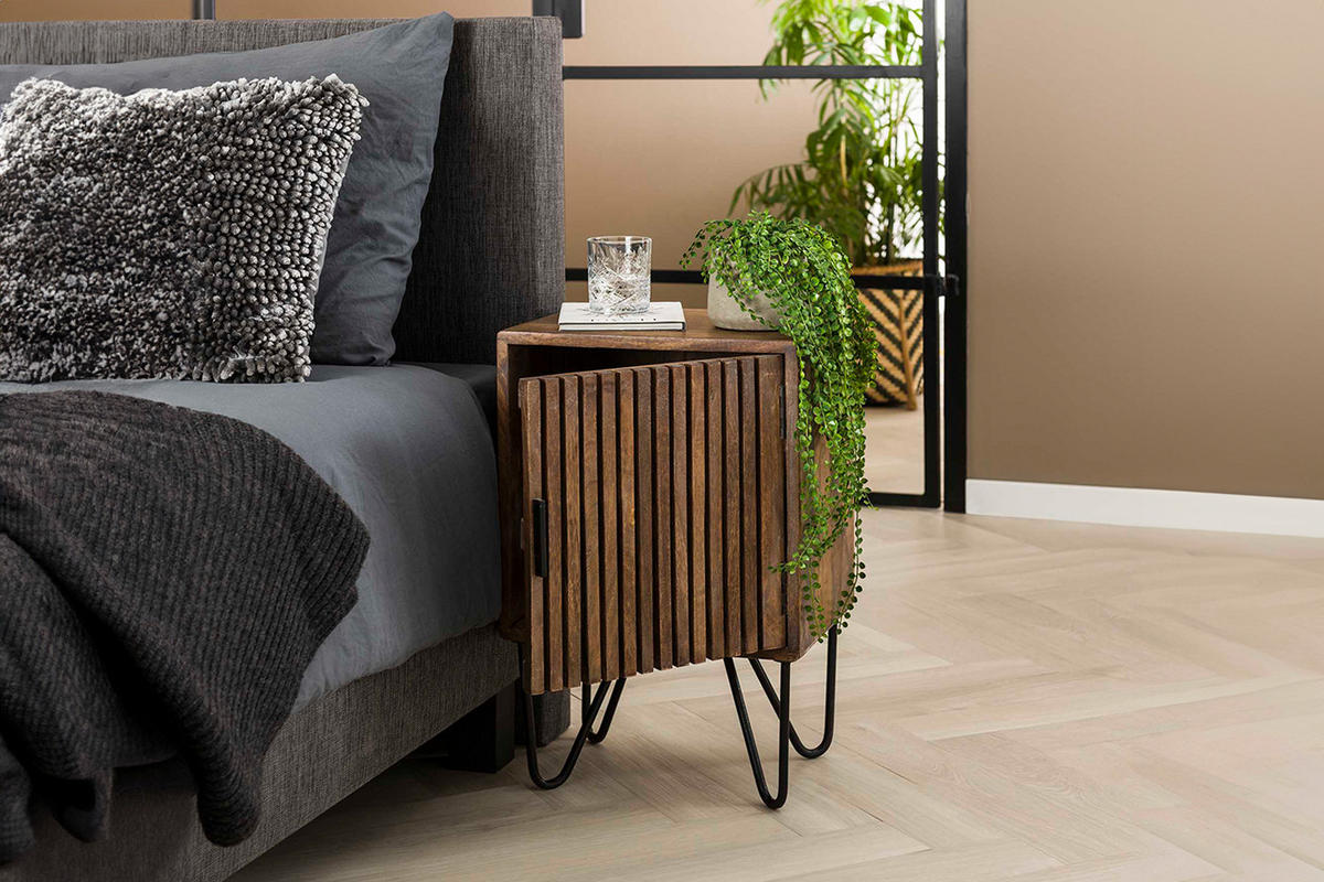 NACHTTISCH SWEAK 2ER SET Holz Mango - Braun, Holz (40/60/30cm) - KAWOLA