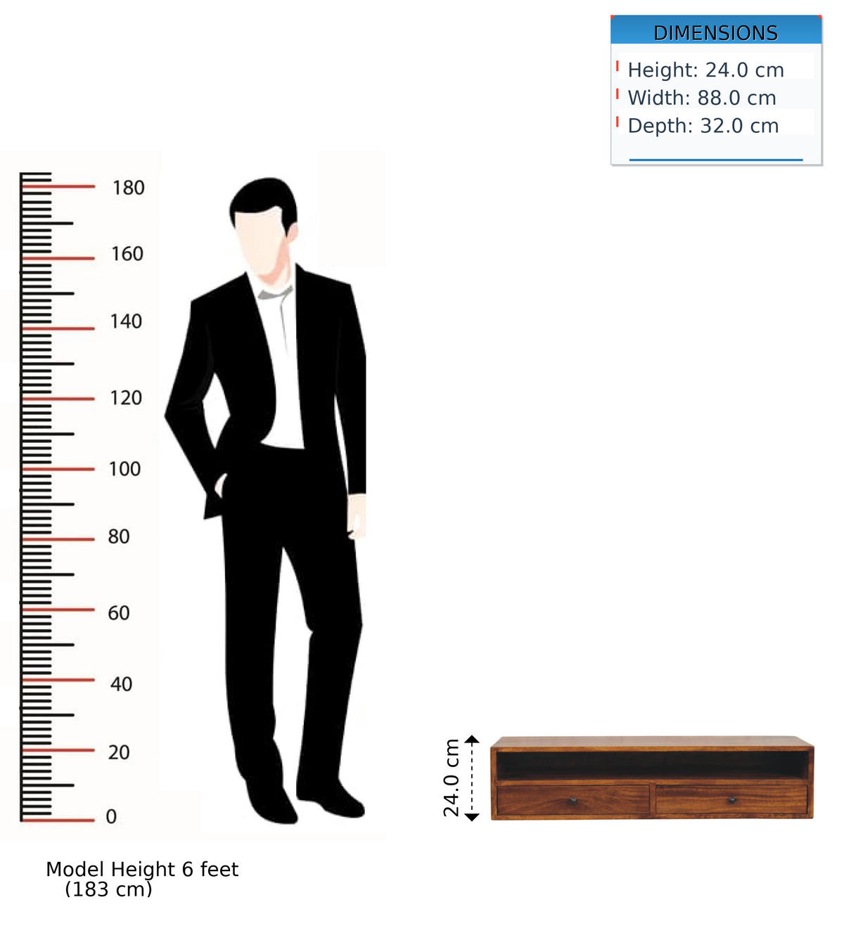 MEDIÁLNA jednotka s kostanovou povrchovou úpravou, 2 zásuvky, 1 otvorená polica, hnedá - hnedá, drevo (88/24/32cm) - Artisan Furniture