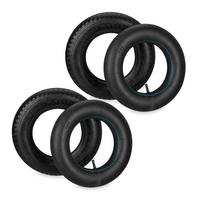 2xSCHUBKARRENRAD - Schwarz, Kunststoff (37/37/8.5cm) - Relaxdays