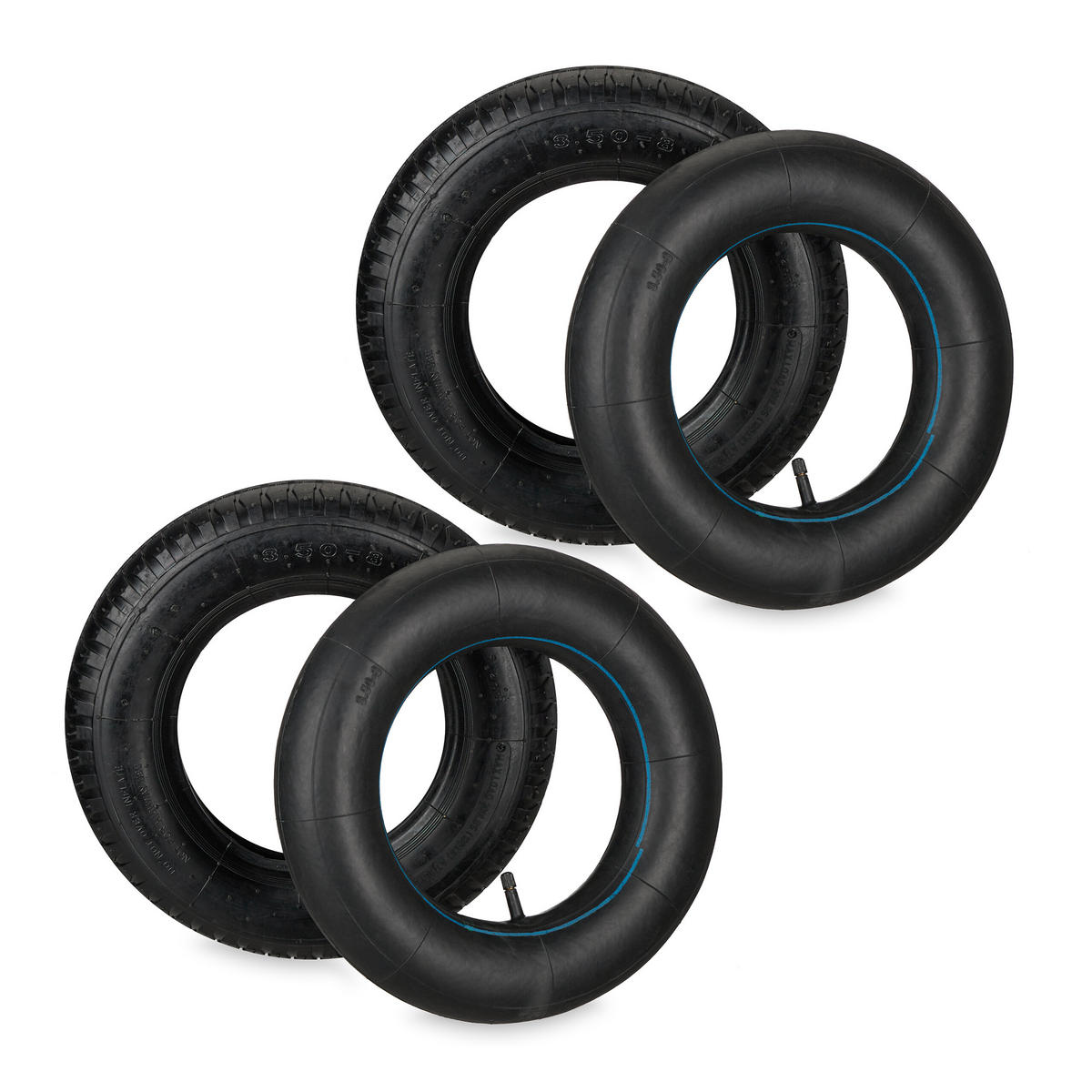 2xSCHUBKARRENRAD - Schwarz, Kunststoff (37/37/8.5cm) - Relaxdays