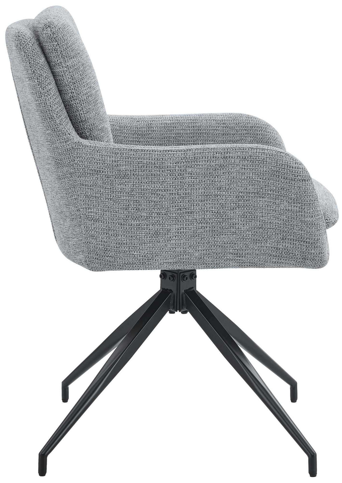 ESSZIMMERSTUHL 2er Set Naver Stoff Grau Wohnzimmerstuhl - Grau, Textil (58/85/63cm) - DELUKE