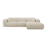 SOFA - 5 Personen - samt - beige Pogni - Beige, Textil (280/73/165cm) - Vente-Unique