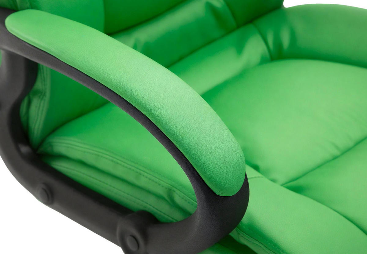 CHEFSESSEL Lederlook Grün - Schwarz/Grün, Kunststoff/Textil (66/106/70cm) - CLP