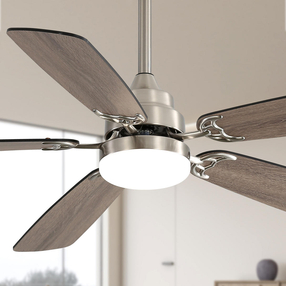 DECKENVENTILATOR DE-16265 132 cm mit LED & Memory-Funktion Schwarz - Schwarz, Holzwerkstoff (132.08/132.08/19.3cm) - ComfortXL