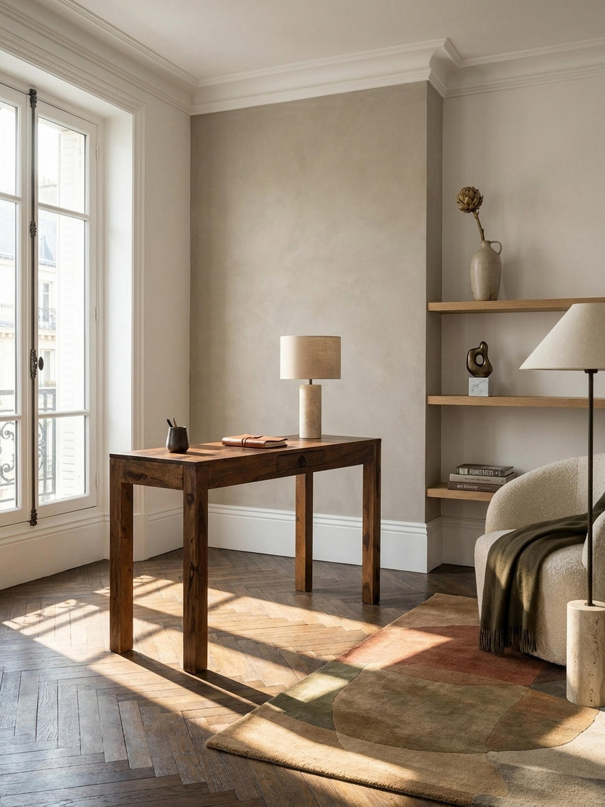 SCHREIBTISCH – Massivholz, 118x40x76 cm, dunkelbraun, kompakt, handgefertigt - Dunkelbraun/Braun, Holz/Metall (40/118/76cm) - KADIMA DESIGN