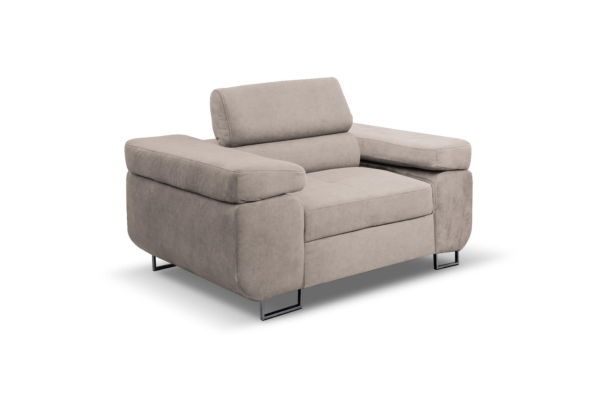 SESSEL Marlene, 135 cm, mit verstellbaren Kopfstützen,beige - Beige, Kunststoff (135/87/97cm) - Margaret Hadas24