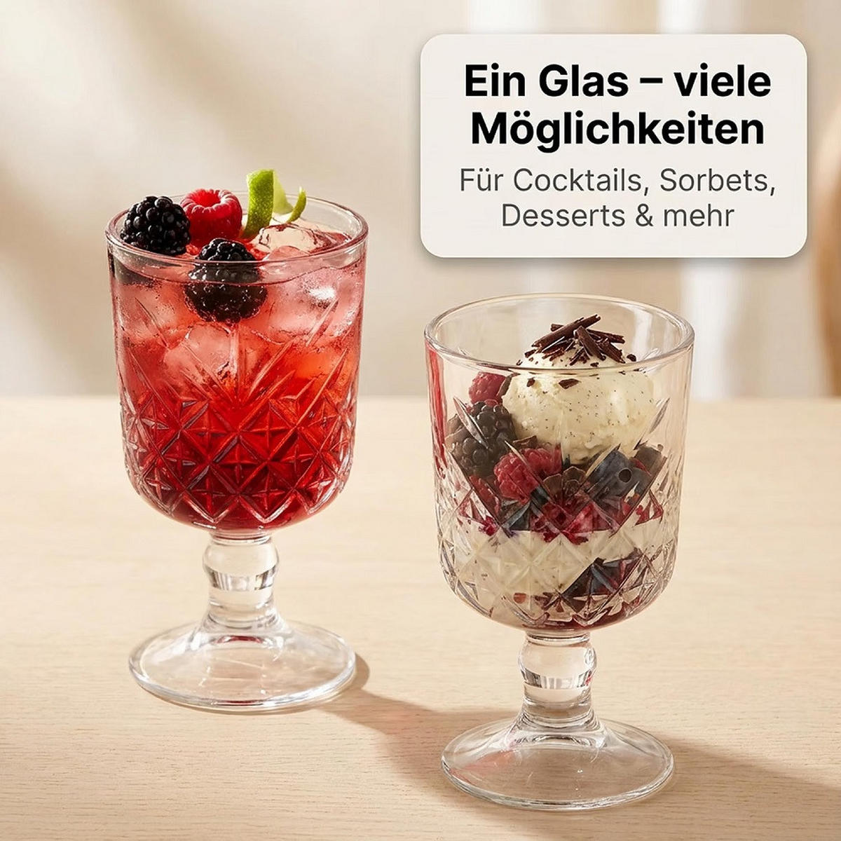 COCKTAIL & Sorbetglas Timeless 330 ml 6er Set - Transparent, Glas (0.33L) - Der-Porzellan-Laden