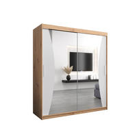 SCHWEBETÜRENSCHRANK 200/180/62 2-türig - Silberfarben/Weiß, Holz/Kunststoff (180/200/62cm) - Abiks Möbel