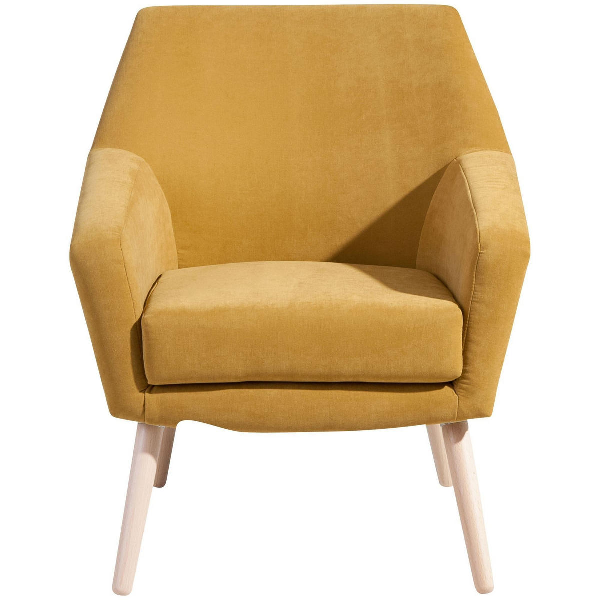 SESSEL Kachka Bezug Veloursstoff Buche natur / mais - Gelb/Buchefarben, Kunststoff (71/81/67cm) - 58aufmkessel