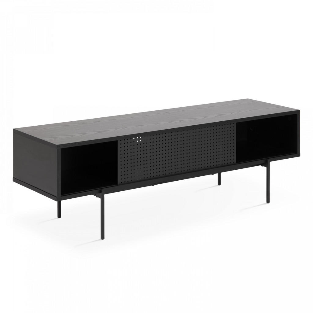 Thumbnail - Oviala Tv-Element,, Schwarz, Metall, 40x44.5x140 cm, Wohnzimmer, Wohnwände, Lowboards, Lowboards stehend