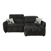ECKSOFA mit elektrische Sitztiefenverstellung, Kopflehnen verstellbar, USB-C und -A Ladefunktion B260/T191/H106 cm, Velours Anthrazit Schwarz / 15406 - Anthrazit/Multicolor, Kunststoff/Textil (260/191cm) - luma-home