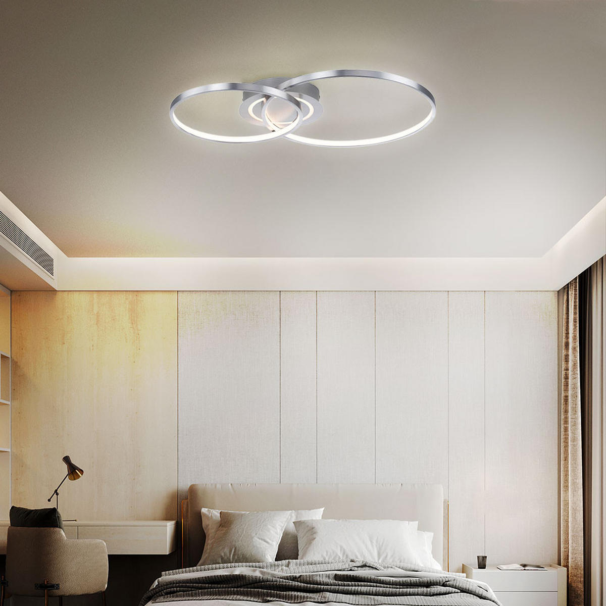 LED DECKENLEUCHTE Alu Silber Beweglich - Silberfarben, Metall (69/55/9cm)