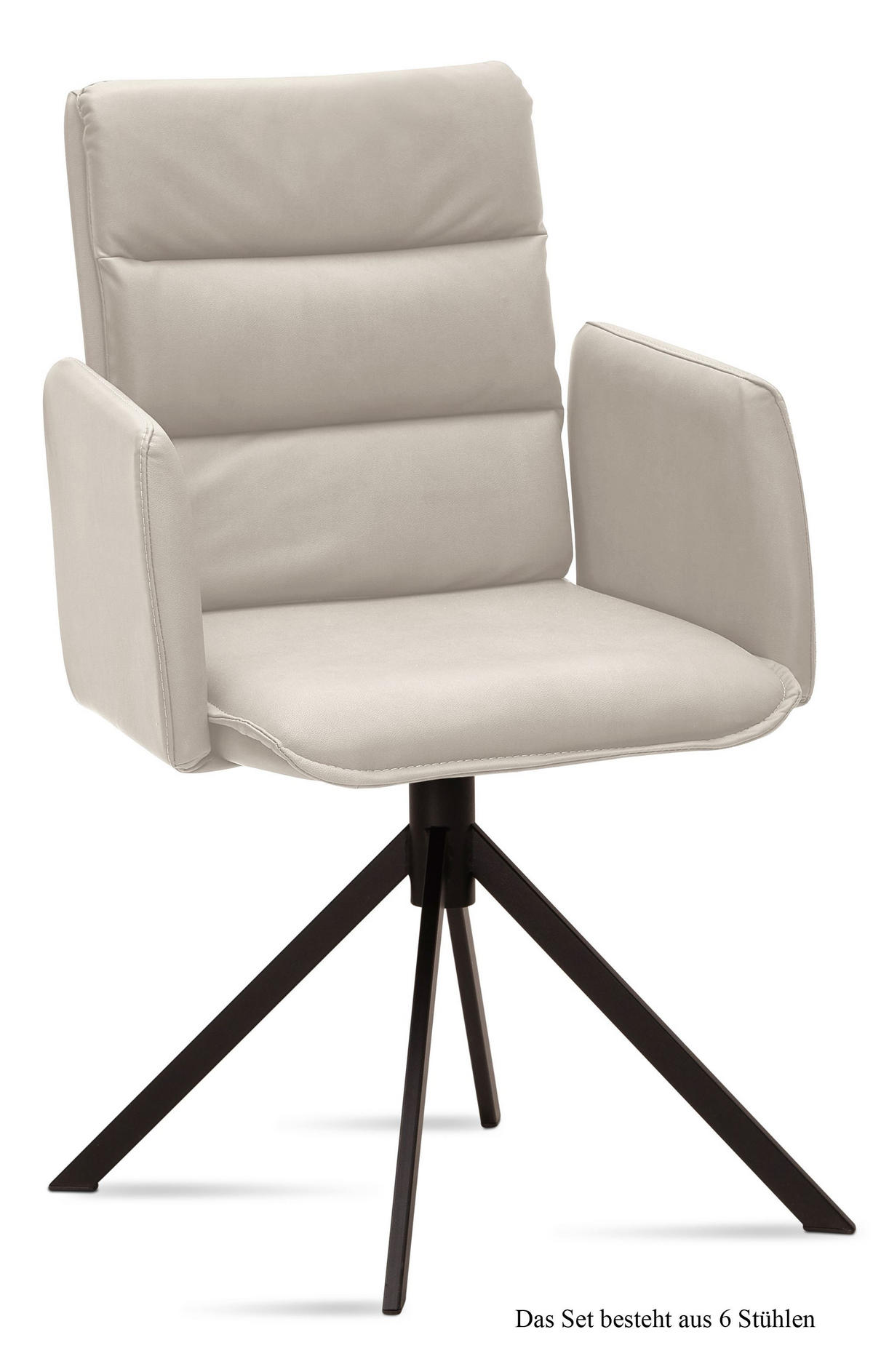 ARMLEHNSTUHL (6er-Set) Dulci 52x92x60 Schwarz/Natur - Schwarz/Naturfarben, Kunststoff (60/92/52cm) - 58aufmkessel