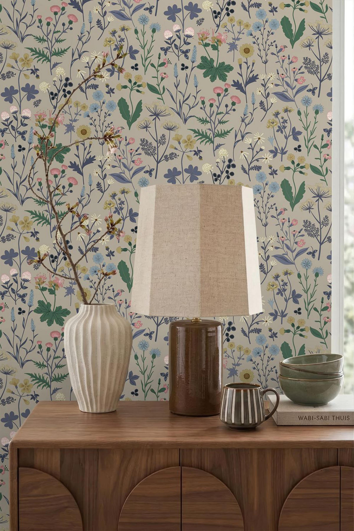 TAPETE Feldblumen 50 x 900 cm - Blau, Papier (50/900cm) - ESTAhome