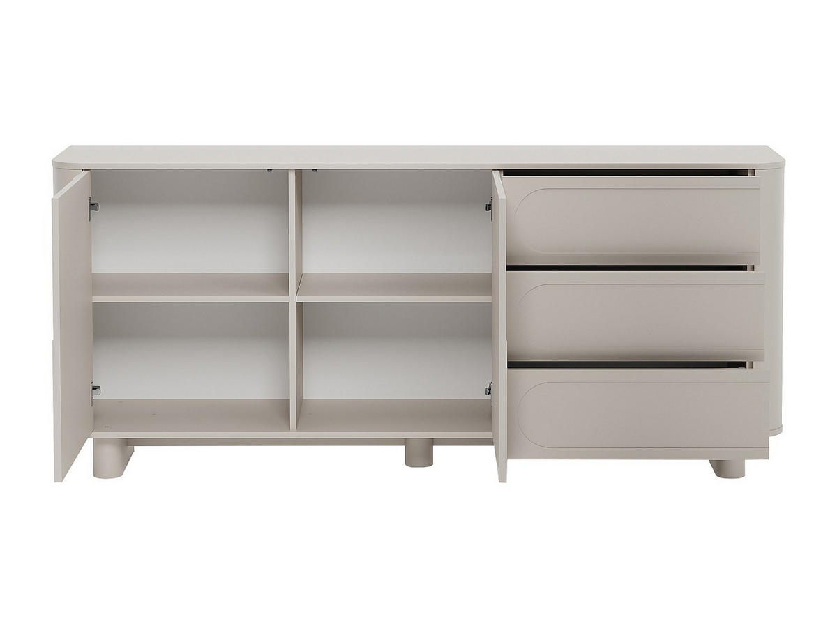 SIDEBOARD - 2 Türen & 3 Schubladen - Beige - DIGARA - Beige, Holz (190/85/40cm) - Vente-Unique