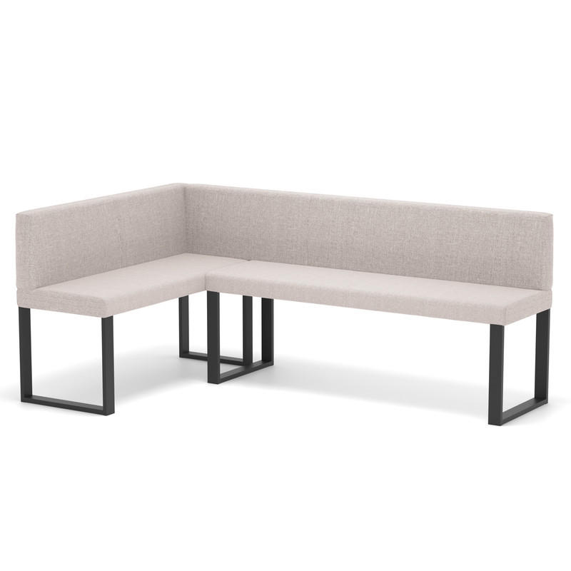 ECKBANK links SANA U Webstoff glatt, 142/196 cm Beige - Beige, Textil/Metall (142/196cm) - Idohome