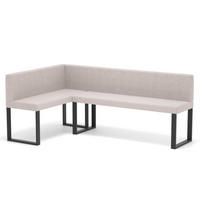 ECKBANK links SANA U Webstoff glatt, 142/196 cm Beige - Beige, Textil/Metall (142/196cm) - Idohome
