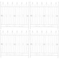 GARTENZAUN 4er Set Metall Weiß - Weiß, Metall (124/116cm) - CLP