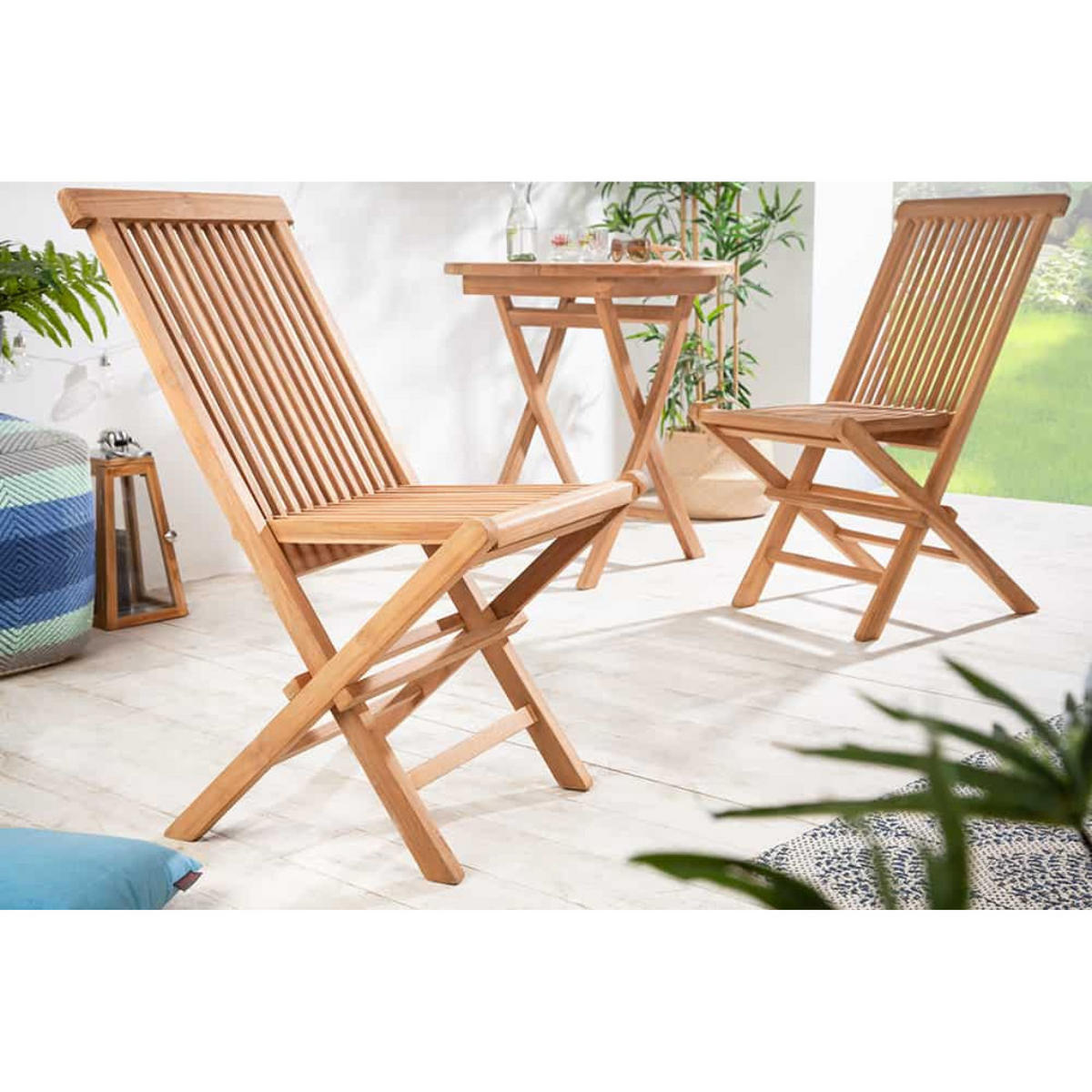 GARTENSTUHL EMPIRE TEAK Teakholz klappbar Hochlehner wetterfest - Braun, Holz (47/89/63cm) - riess-ambiente