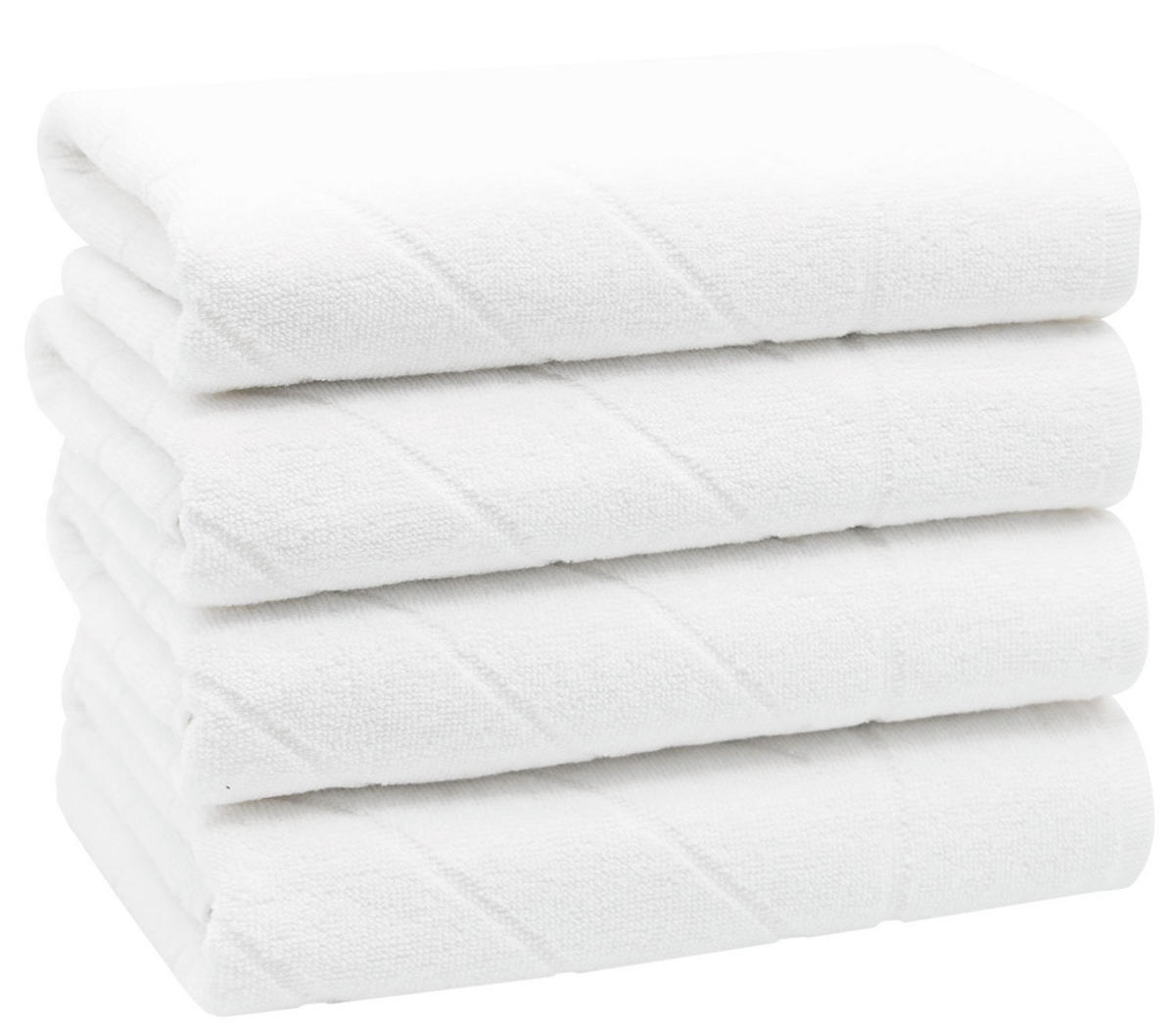 HANDTÜCHER, 4er-Set, 50x100 cm, 100% Baumwolle, Weiß - Weiß, Textil (50/100cm) - Zollner