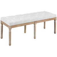 SITZBANK Creme 117/40/48 cm - Creme, Holz/Fell (40/48/117cm) - PANGIVO