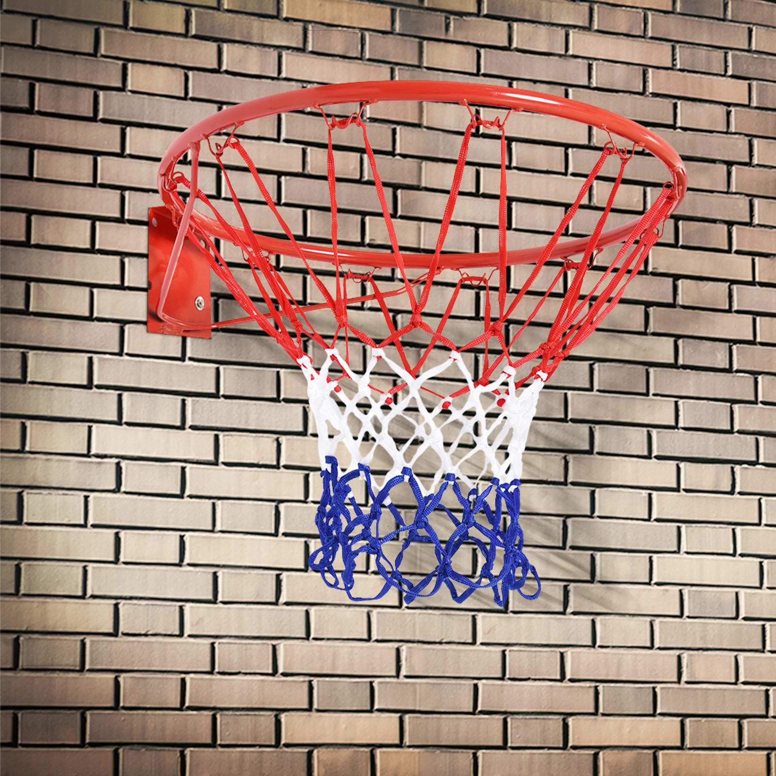 BASKETBALLNETZ, Stahlrohr, Rot / Blau / Weiß, ø46 x H1,6 cm - Rot, Metall (1.6/45cm) - HOMCOM