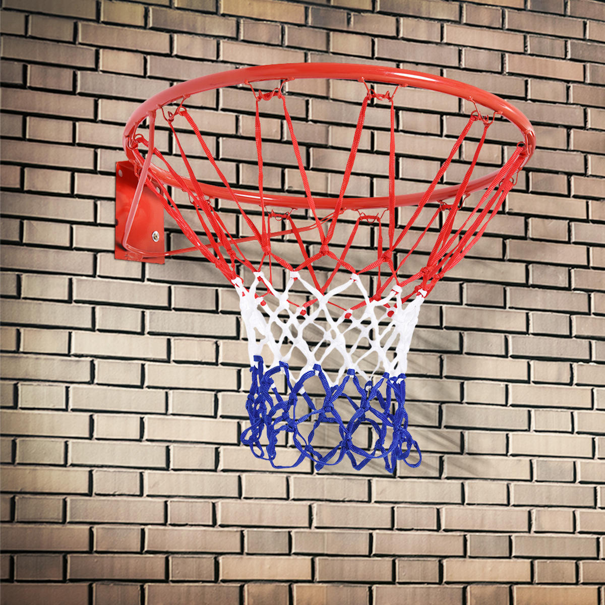 BASKETBALLNETZ, Stahlrohr, Rot / Blau / Weiß, ø46 x H1,6 cm - Rot, Metall (1.6/45cm) - HOMCOM