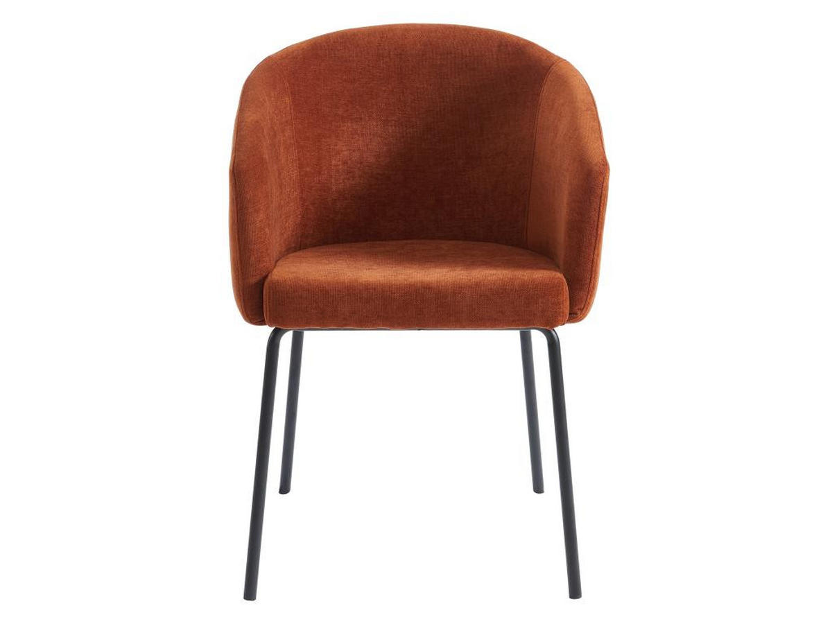 STUHL 6er-Set mit Armlehnen - Stoff & Metall - Terracotta - MORONI - Braun, Textil (58.5/79/56.5cm) - Pascal Morabito