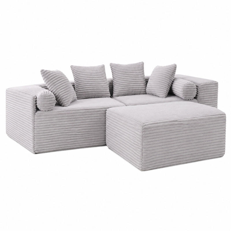 Meubliv Sofa Grau 266x110.02 cm