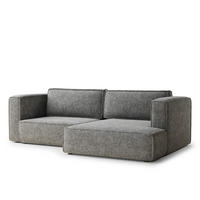 ECKSOFA MIT SCHLAFFUNKTION Velto Grau Chenille-Stoff - Schwarz/Grau, Holz/Holzwerkstoff (250/152cm) - Maison de Reve