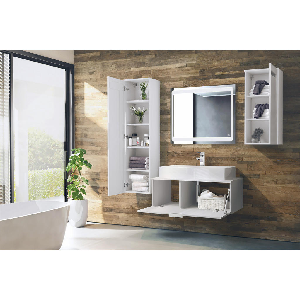 Thumbnail - Vladon Badmöbelset, Sand, Holzwerkstoff, 200x193x51 cm, Badezimmer, Badmöbelsets & Badmöbelserien, Badmöbel-Sets