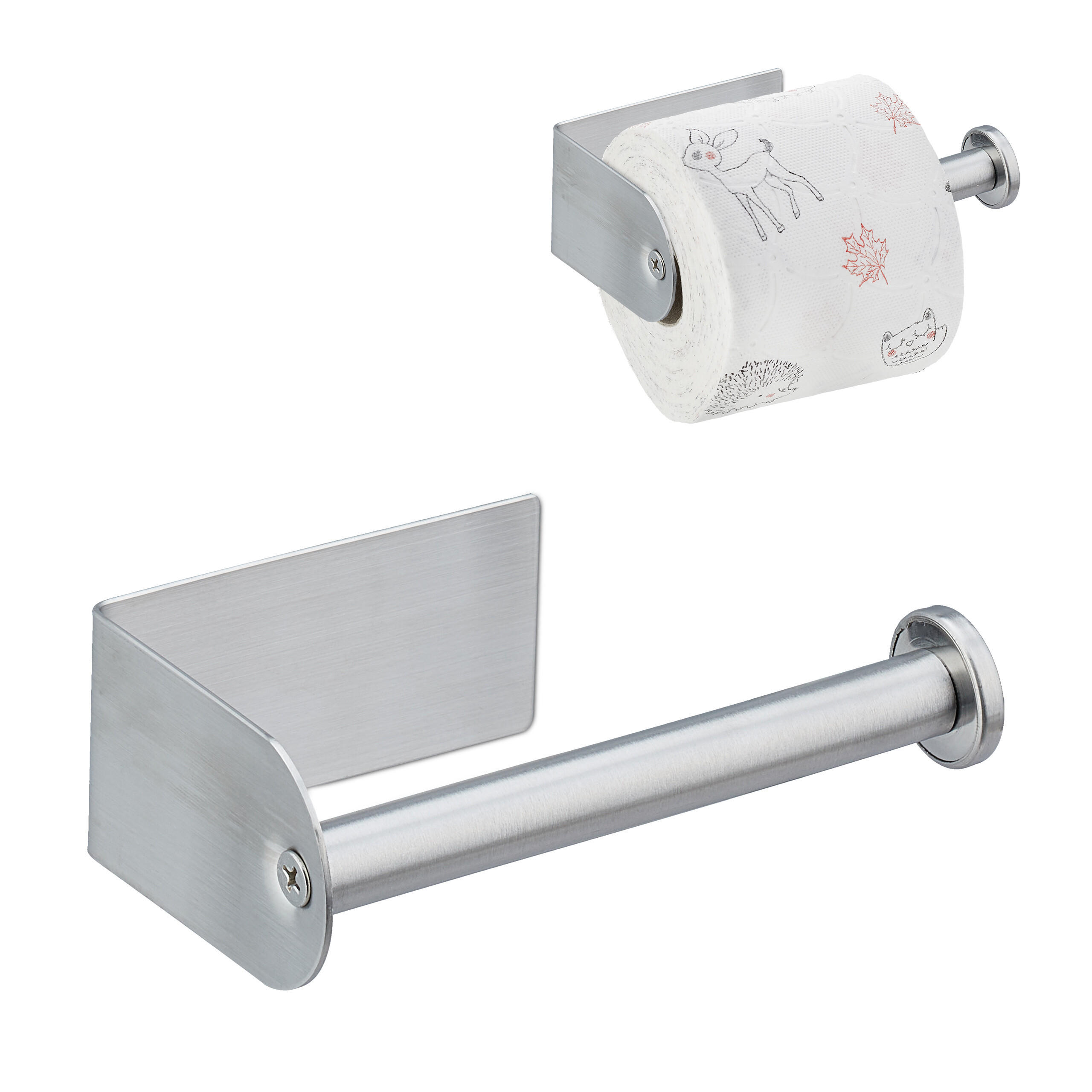 TOILETTENPAPIERHALTER - Silberfarben, Metall (13.5/4.5/7cm) - Relaxdays