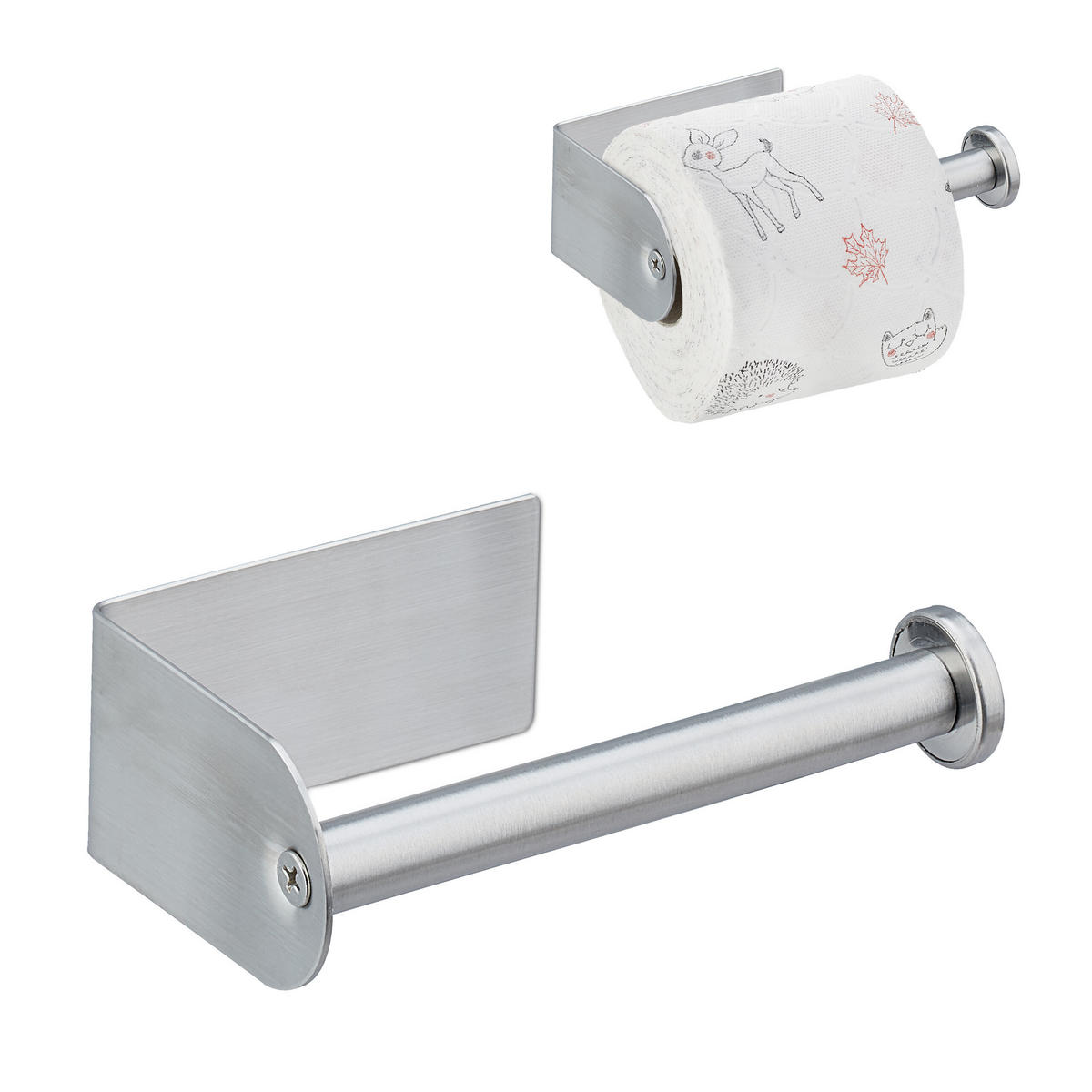 TOILETTENPAPIERHALTER - Silberfarben, Metall (13.5/4.5/7cm) - Relaxdays