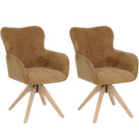 JÍDELNÍ ŽIDLE Hořčičně žlutá, sada 2 ks - žlutá, textil (62/92/68cm) - MCW