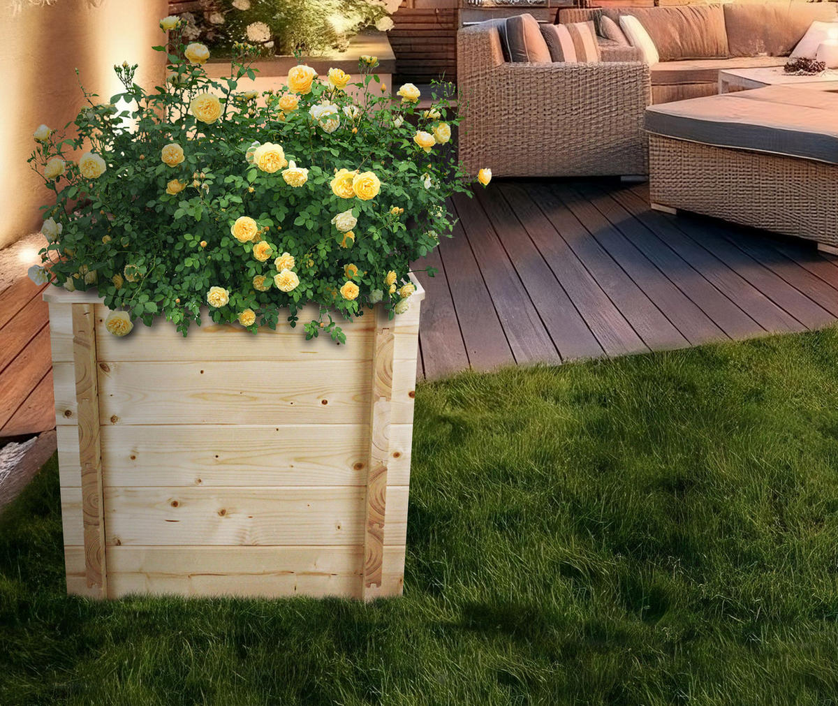 HOCHBEET HOLZ - 58x38xH57 cm - M611 - Beige, Holz (38/57/58cm) - Timbela
