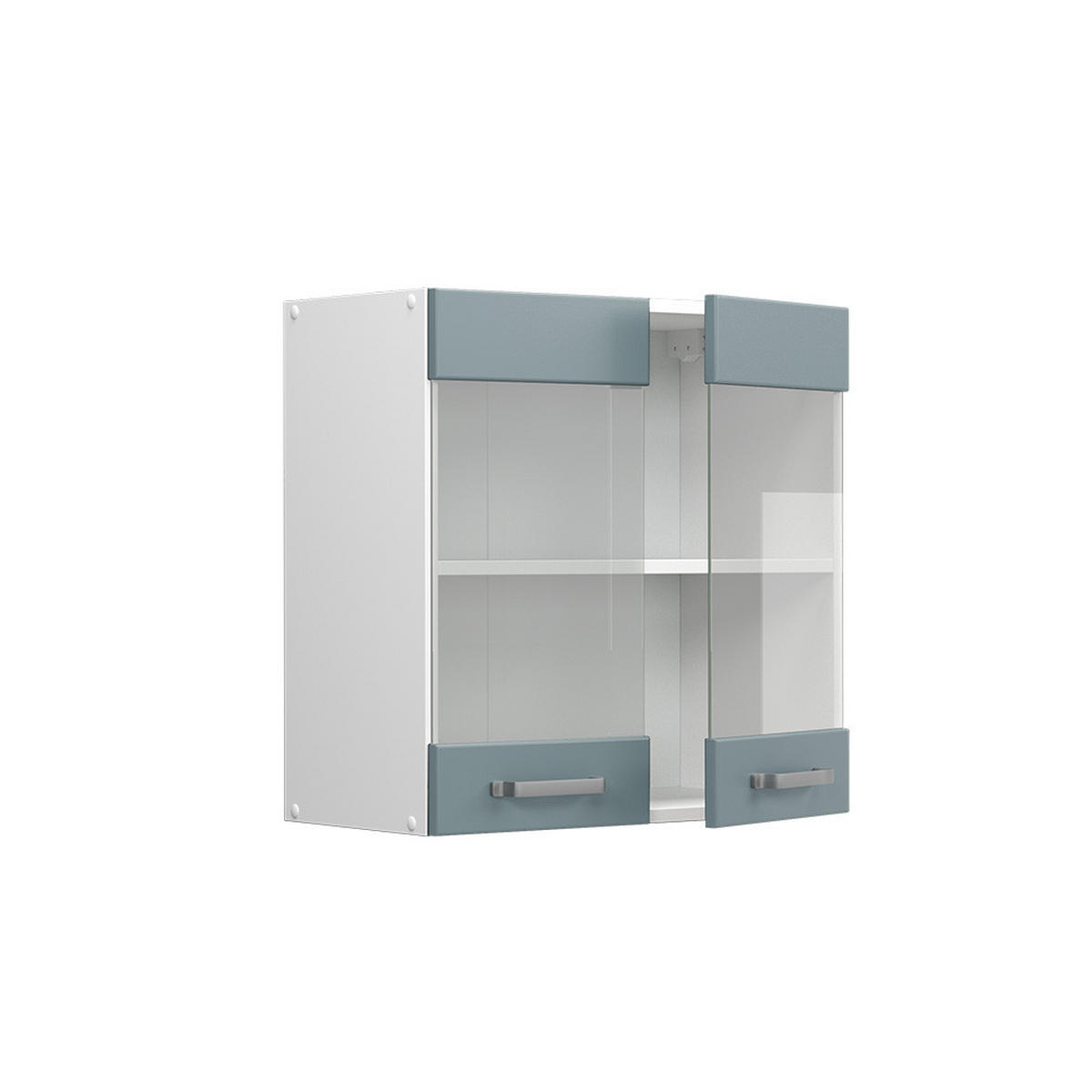 KÜCHENGLASSCHRANK R-Line Blau-Grau 60 cm - Blaugrau/Weiß, Holzwerkstoff (60/60/31cm) - Vicco