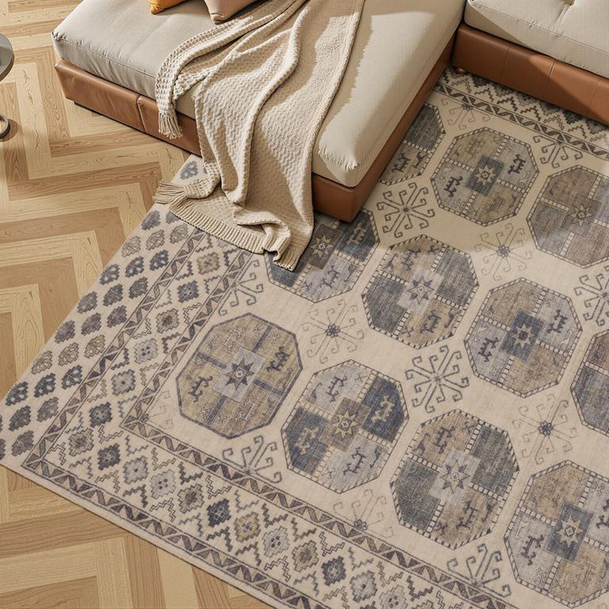 VINTAGE-TEPPICH Mastic Beige/Grau 200x290 cm - Multicolor, Textil (200/290cm) - Vercai Rugs