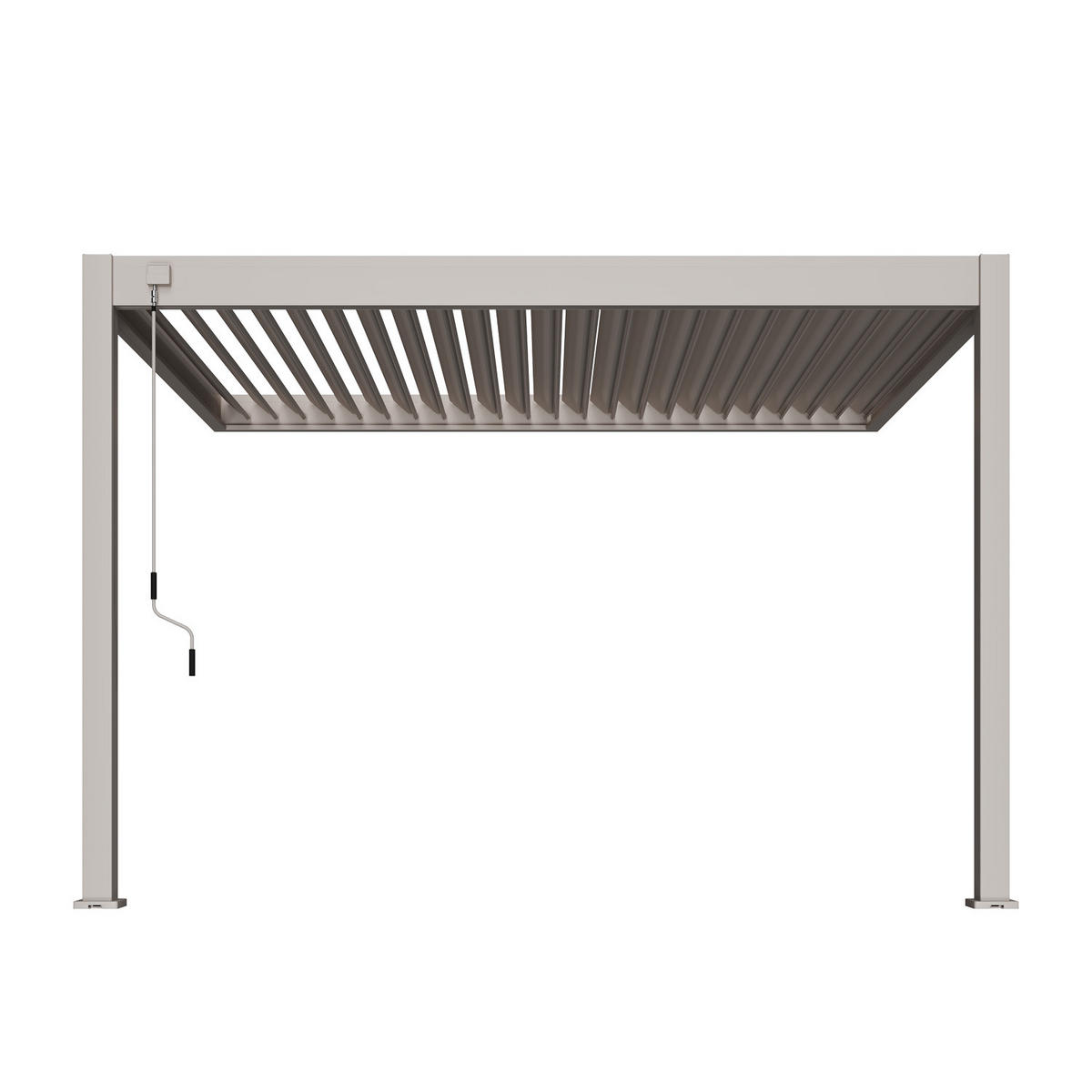WANDPERGOLA Deluxe Wand Pavillon Terrassenüberdachung Aluminium 3 x 3,6 M Ivory Sand - Weiß, Metall (360/255/300cm) - WEIDE