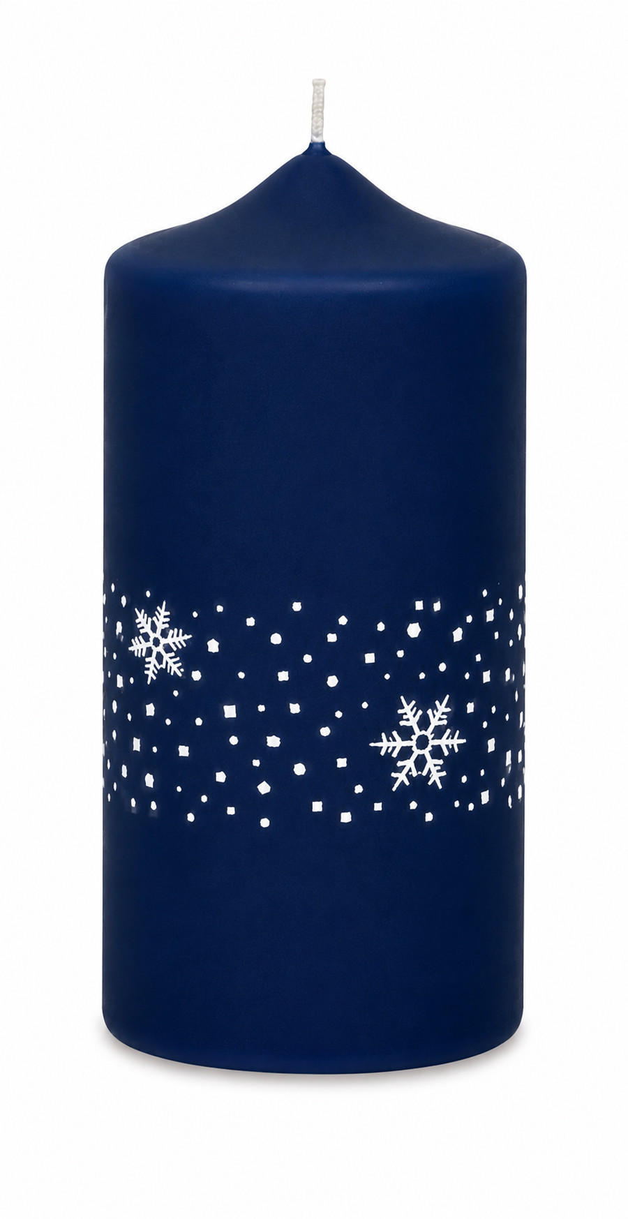 ADVENTSKERZEN Nevis in Samtlook Midnight Blue 12 x 6 cm, 4er Set - Blau, Paraffin (6/12/12cm) - Kopschitz Kerzen
