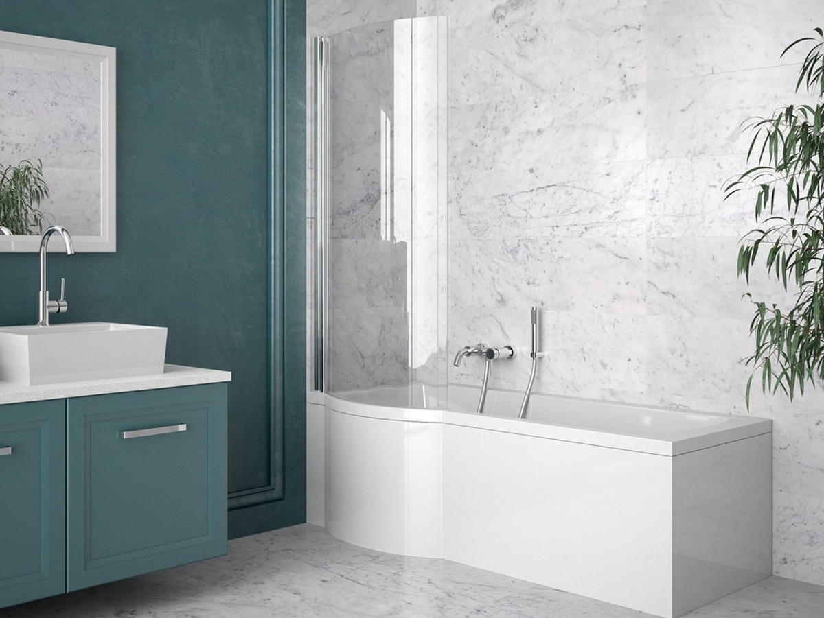 BADEWANNE Rechteck INSPIRO 150/70 Links mit Styro Ablauf Füße - Weiß, Kunststoff (70/55/150cm) - bad land