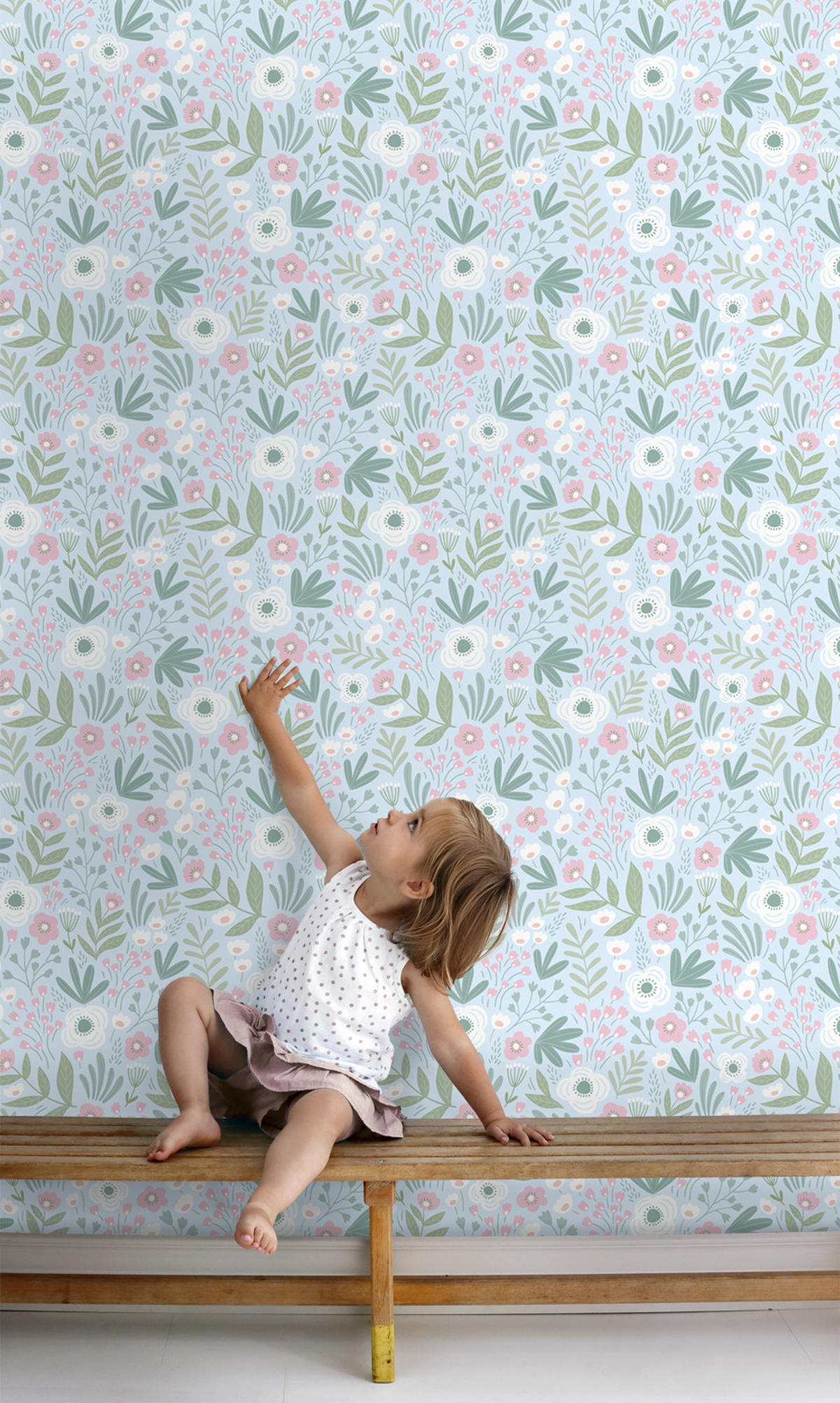 TAPETE Blumen 50 x 900 cm - Grün, Papier (50/900cm) - ESTAhome