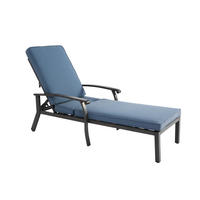 SONNENLIEGE aus Aluminium 204x58x100/30 cm Blau/Dunkelgrau mit 5-fach verstellbarer Rückenlehne und Kissen - Blau, Metall (58/100/204cm) - Modfu