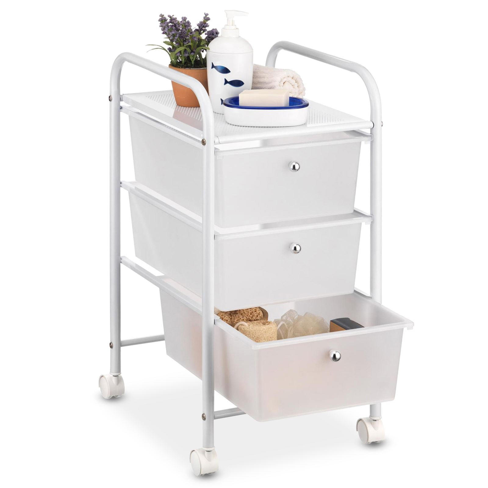 BADROLLWAGEN GINA - Weiß, Kunststoff/Metall (33/65/39cm) - IDIMEX
