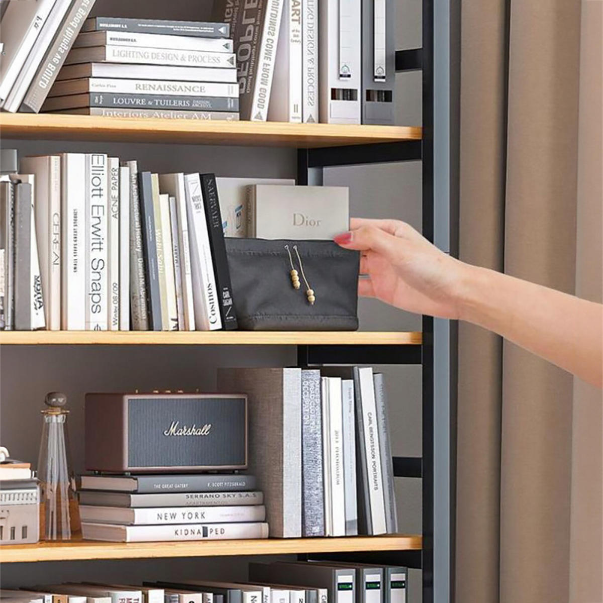 BÜCHERREGAL, braun, 80/30/174 cm - Schwarz/Braun, Holz/Metall (80/174/30cm) - MUVU