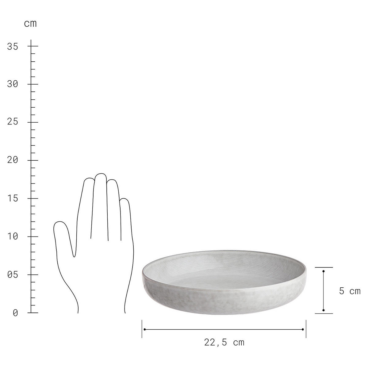 PASTATELLER (4er Set) Henley - Grau, Keramik (23/23/5cm) - Butlers
