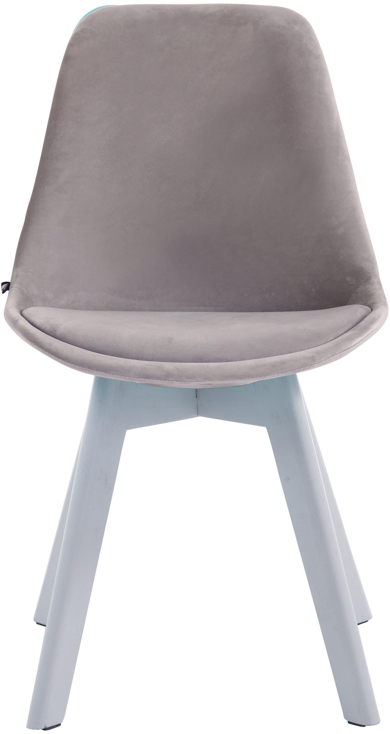 STUHL Samt grau - Weiß/Grau, Holz/Textil (48/84/55cm) - CLP