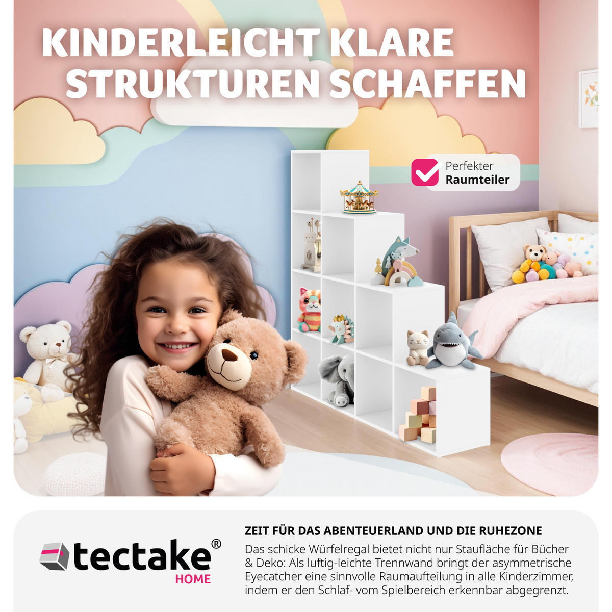 BÜCHERREGAL Talisa,130 x 29 cm x 130 cm,weiß - Weiß, Holzwerkstoff (130/130/29cm) - tectake