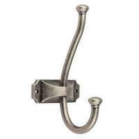 GARDEROBENHAKEN Oris Silber antik Wandmontage Altsilber Vintage mit Holzschrauben - Silberfarben, Metall (6.6/13.6/13.6cm) - Livingpoint24