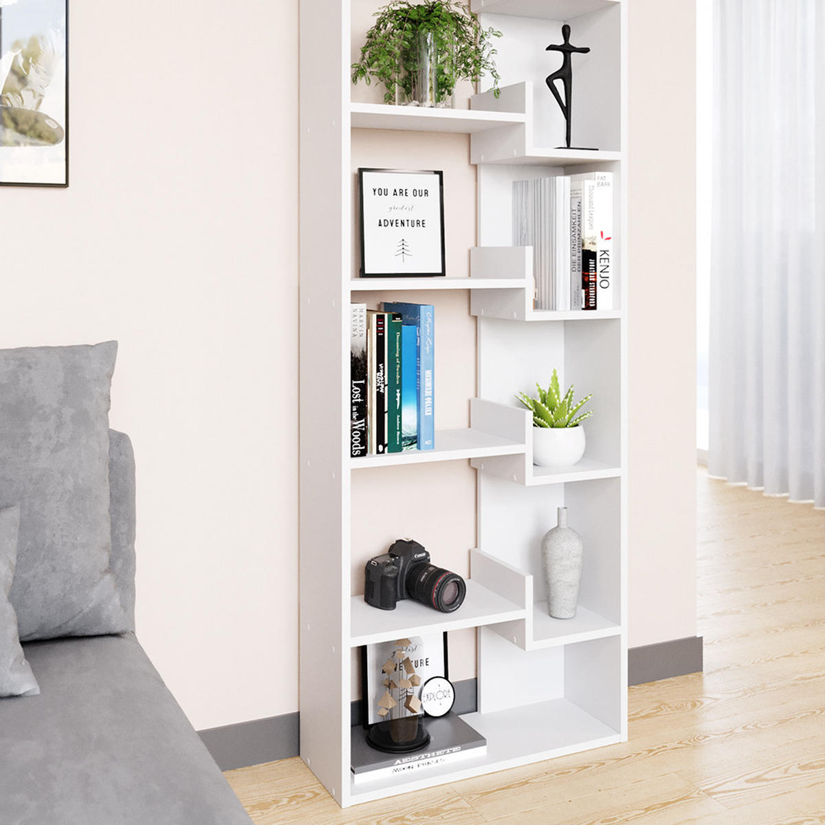RAUMTEILER Fico Weiß 61 x 160.2 cm - Weiß, Holzwerkstoff (61/160.2/22.1cm) - Vicco