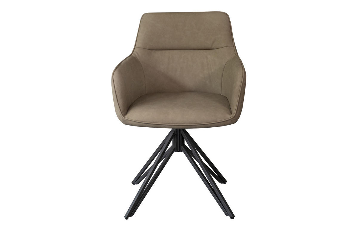 ARMLEHNSESSEL PITT - Beige/Nussbaumfarben, Textil/Metall (54/82/56cm) - SAM